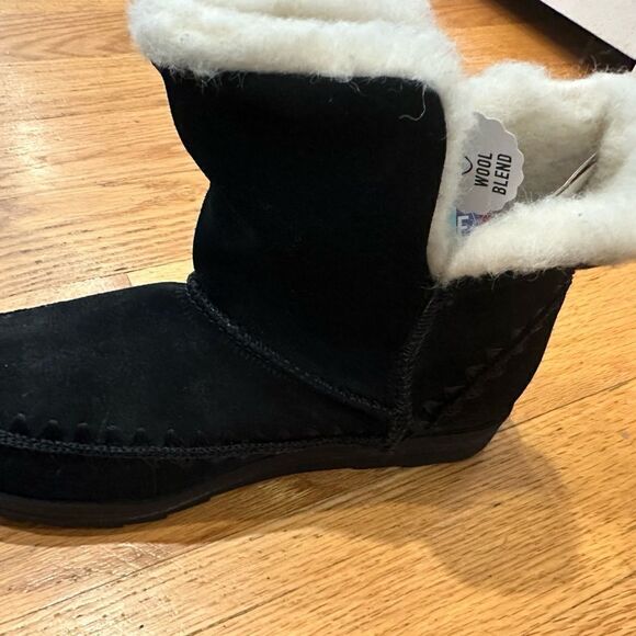 Muk Luks size 7 black winter boots wool blend - Picture 4 of 6